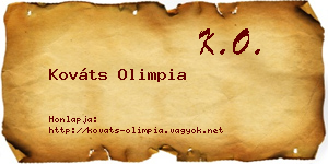 Kováts Olimpia névjegykártya
